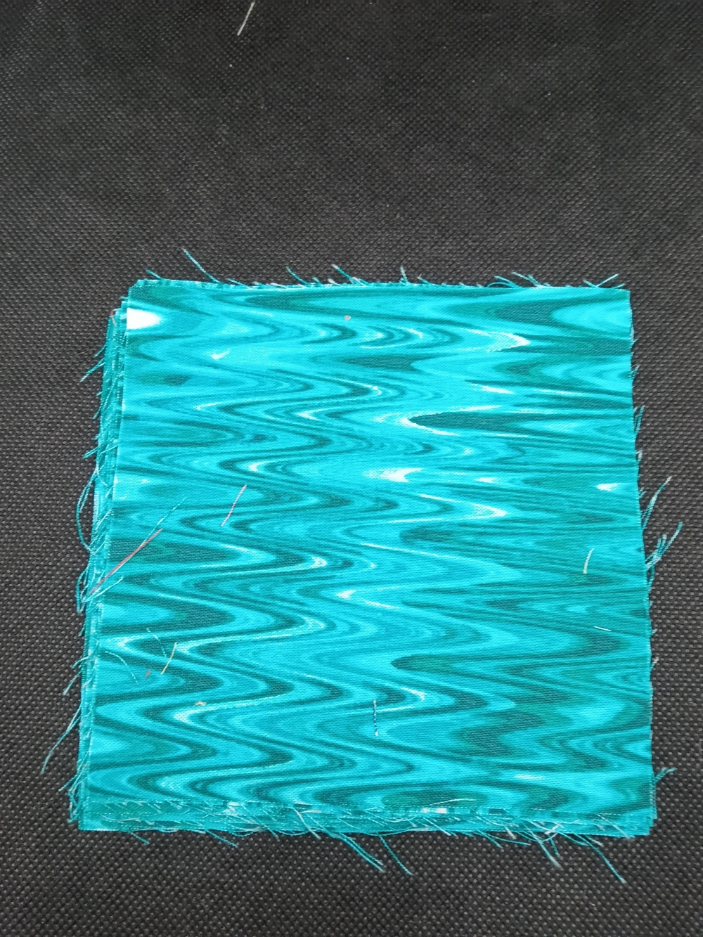 Teal Wave Pattern Fabric Squares 4.75 8 Pcs